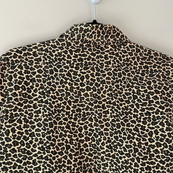 Tizzie Womens Leopard Print Cotton Button Down Top Equestrian Cuffs Sz Small - Picture 7 of 8
